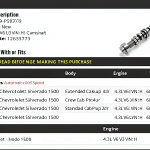 Chevrolet Silverado 1500 Camshaft Replacement-0