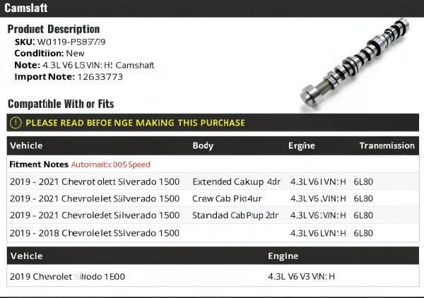 Chevrolet Silverado 1500 Camshaft Replacement-0