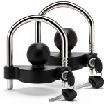METOWARE Trailer Coupler Lock Heavy Duty All Metal Black Matte 1 Pack-0