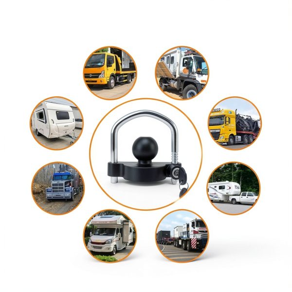 METOWARE Trailer Coupler Lock 1 Pack Heavy Duty Black Matte-6