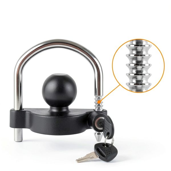 METOWARE Trailer Coupler Lock 1 Pack Heavy Duty Black Matte-5