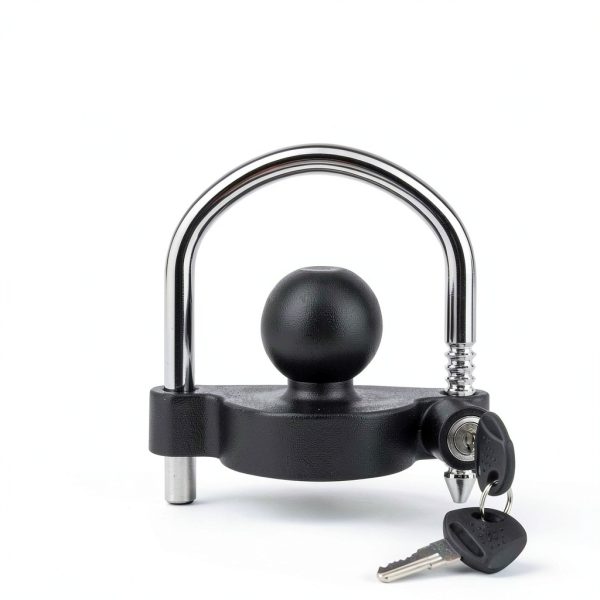 METOWARE Trailer Coupler Lock 1 Pack Heavy Duty Black Matte-1