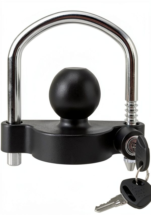 METOWARE Trailer Coupler Lock 1 Pack Heavy Duty Black Matte-0