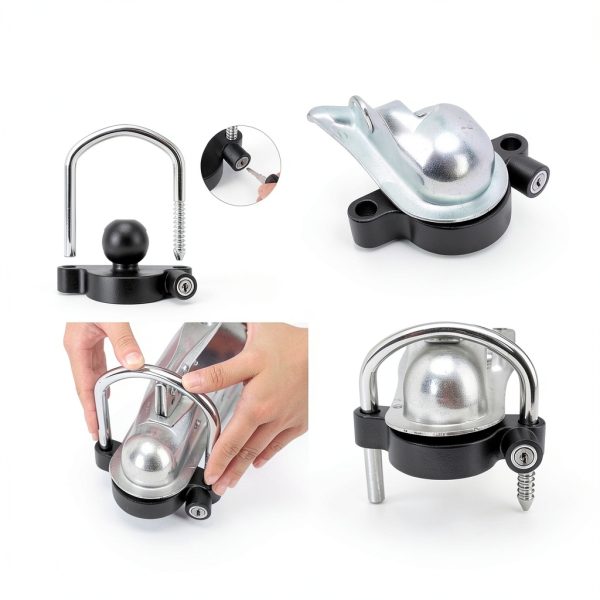 METOWARE Trailer Coupler Lock 1 Pack Heavy Duty Black Matte-4