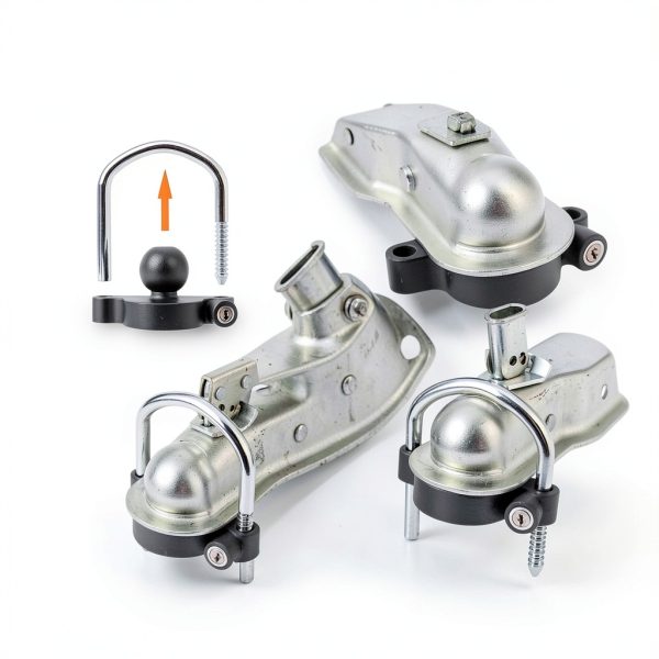 METOWARE Trailer Hitch Lock Universal Coupler 1 PACK Black Matte-4