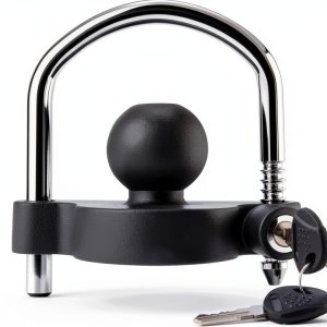 METOWARE Trailer Hitch Lock Universal Coupler 1 PACK Black Matte-0