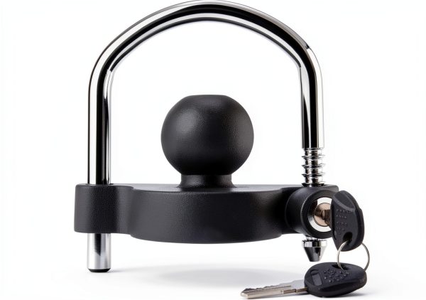 METOWARE Trailer Hitch Lock Universal Coupler 1 PACK Black Matte-0