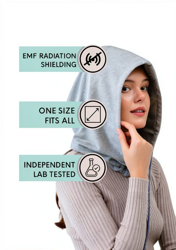 Radia Smart EMF Protection Hood 5G Blocking Faraday Hat Grey-1