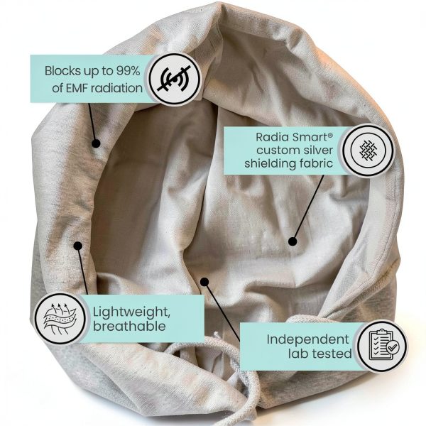 Radia Smart EMF Protection Hood 5G Blocking Faraday Hat Grey-3
