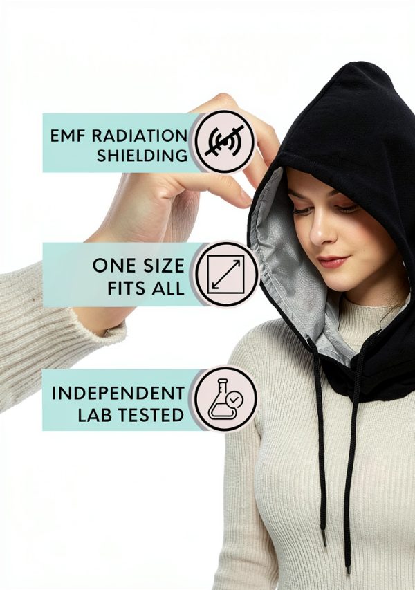 Radia Smart EMF Protection Hood 5G Blocking Faraday Hat Black-1