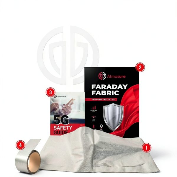 Faraday Fabric Kit ATMOSURE 44x36 Copper Nickel EMF Blocker DIY-1