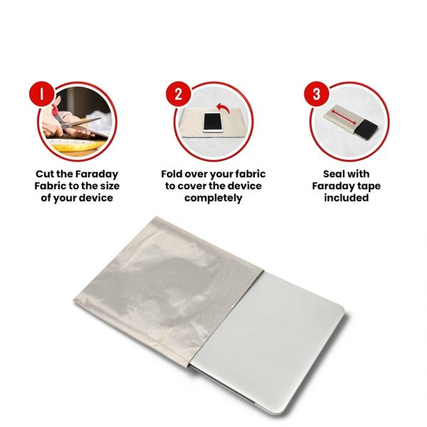 Faraday Fabric Kit ATMOSURE 44x36 Copper Nickel EMF Blocker DIY-4