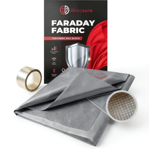 Faraday Fabric Kit ATMOSURE 44x36 Copper Nickel EMF Blocker DIY-0